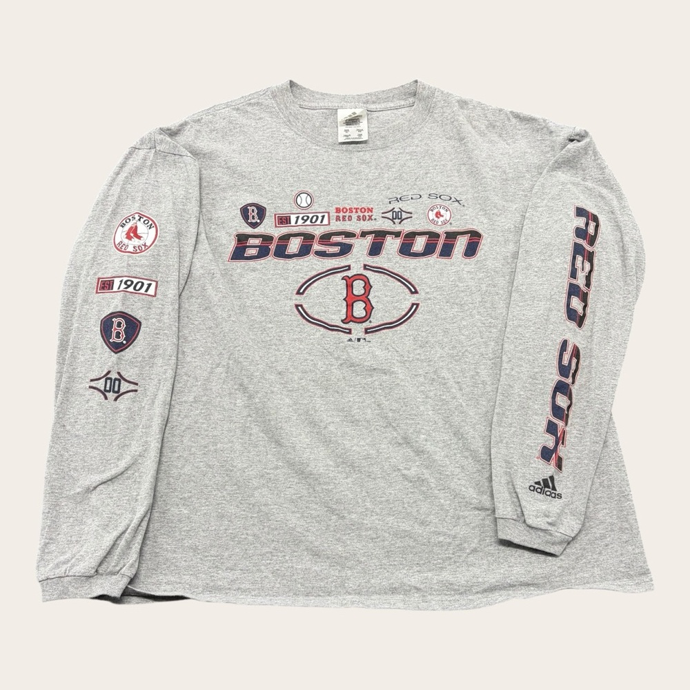 Vintage Boston Red Sox Logo Spellout Adidas Long Sleeve Shirt